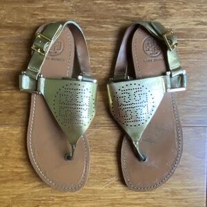 Women’s Tory Burch Daniela Perforated Leather Sandals, Size 7